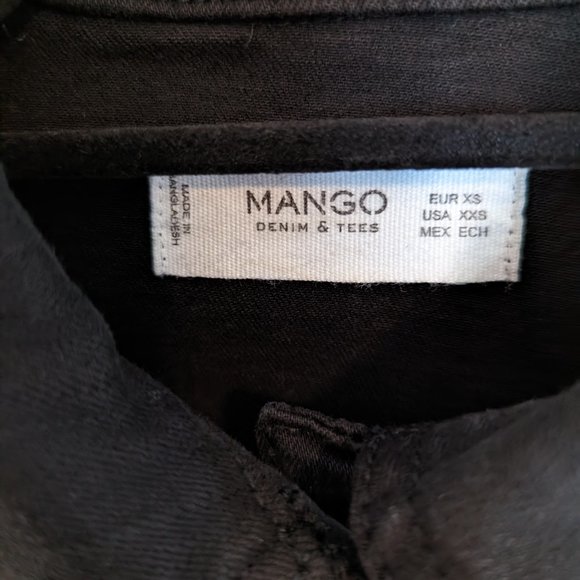 Mango Essential Cropped Black Denim Jacket - Picture 4 of 8